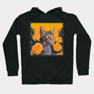 Egyptian mau. Style vector (yellow version egyptian mau) Hoodie